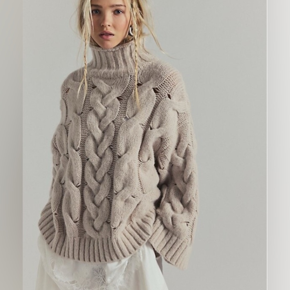 Free People Clementine Soft-Spun Cable Knit Sweater